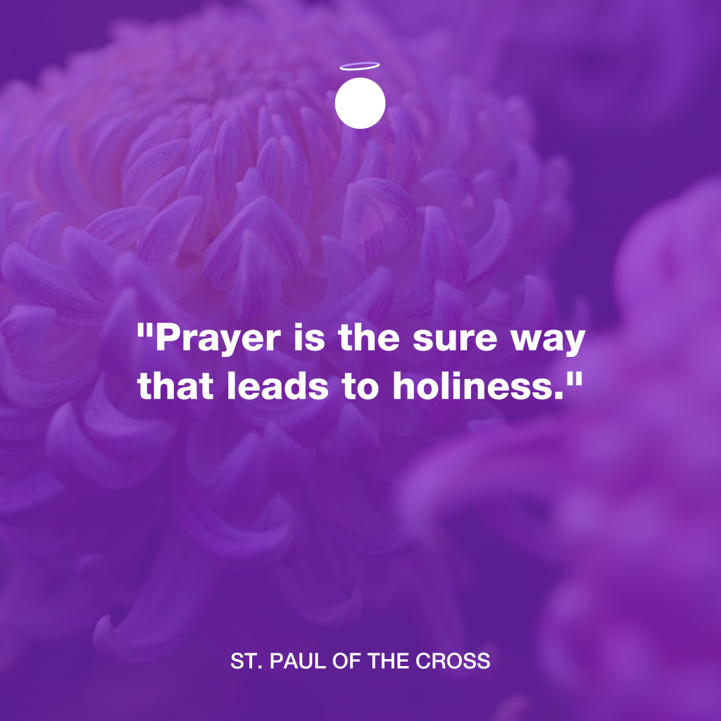 "Prayer is the sure way that leads to holiness." - St. Paul of the Cross