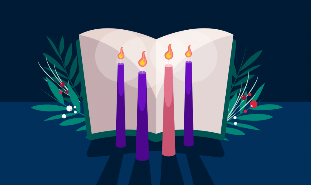 weekly advent candles clip art