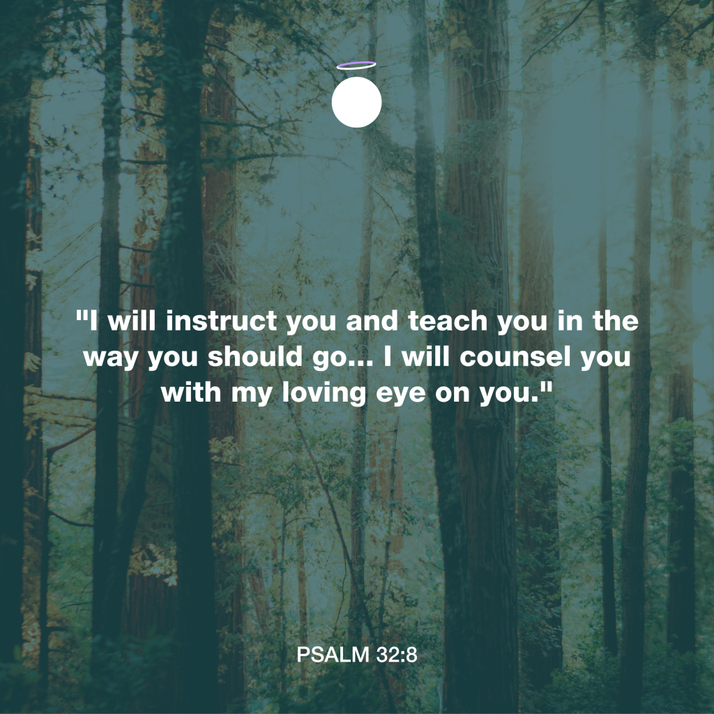 "I will instruct you and teach you in the way you should go... I will counsel you with my loving eye on you." - Psalm 32:8