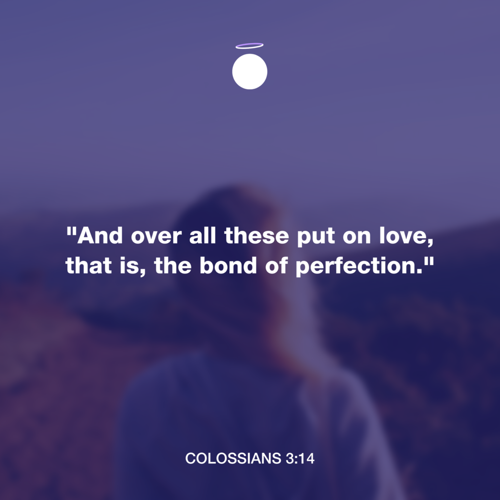 "And over all these put on love, that is, the bond of perfection."  - Colossians 3:14