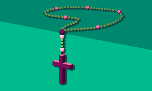 An illustration of rosary beads, which can be used to pray the St. Gertrude Chaplet