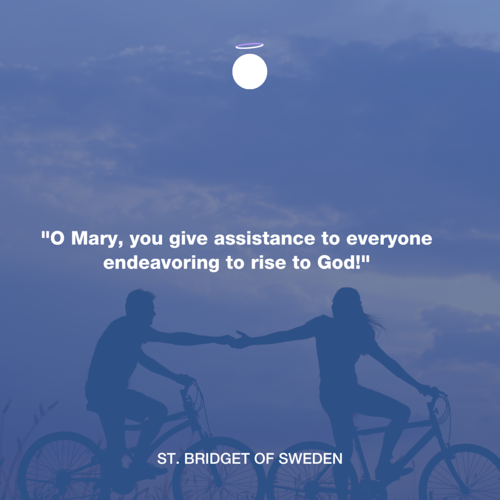 "O Mary, you give assistance to everyone endeavoring to rise to God!" - St. Bridget of Sweden