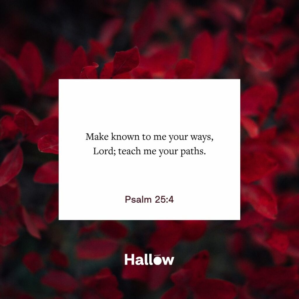 "Make known to me your ways, Lord; teach me your paths." - Psalm 25:4
