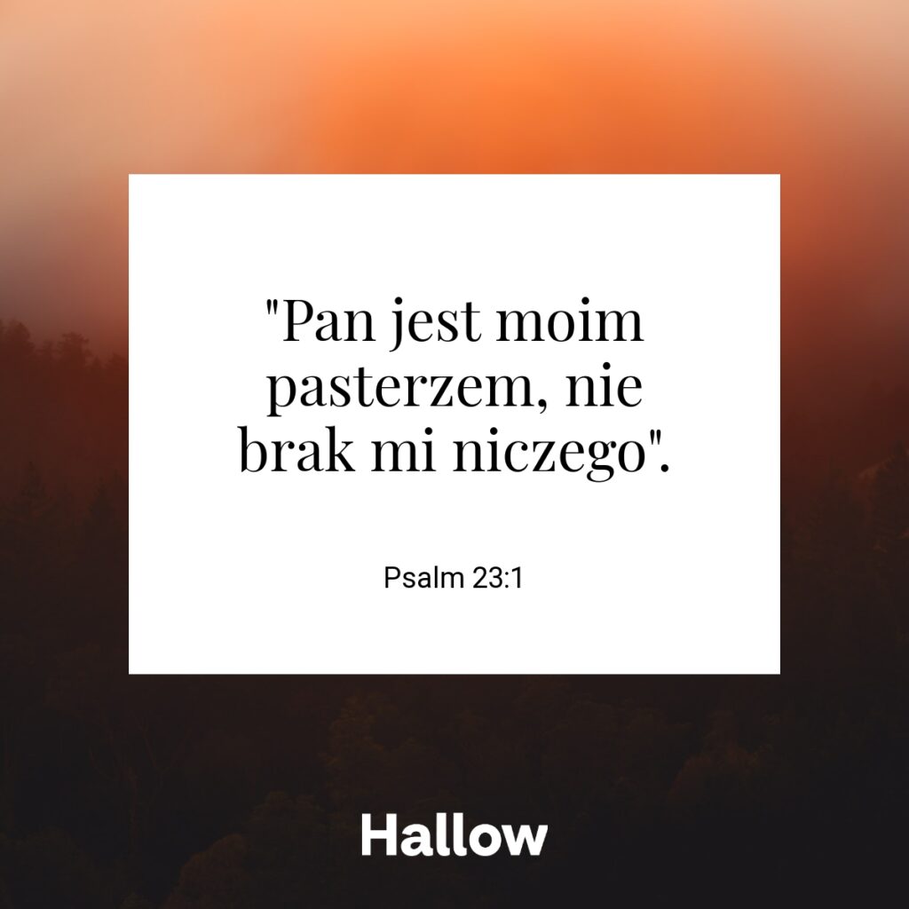 "Pan jest moim pasterzem, nie brak mi niczego". - Psalm 23:1