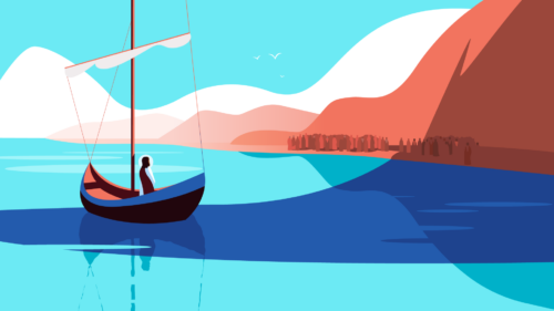 Parables: Illustration of Jesus on boat