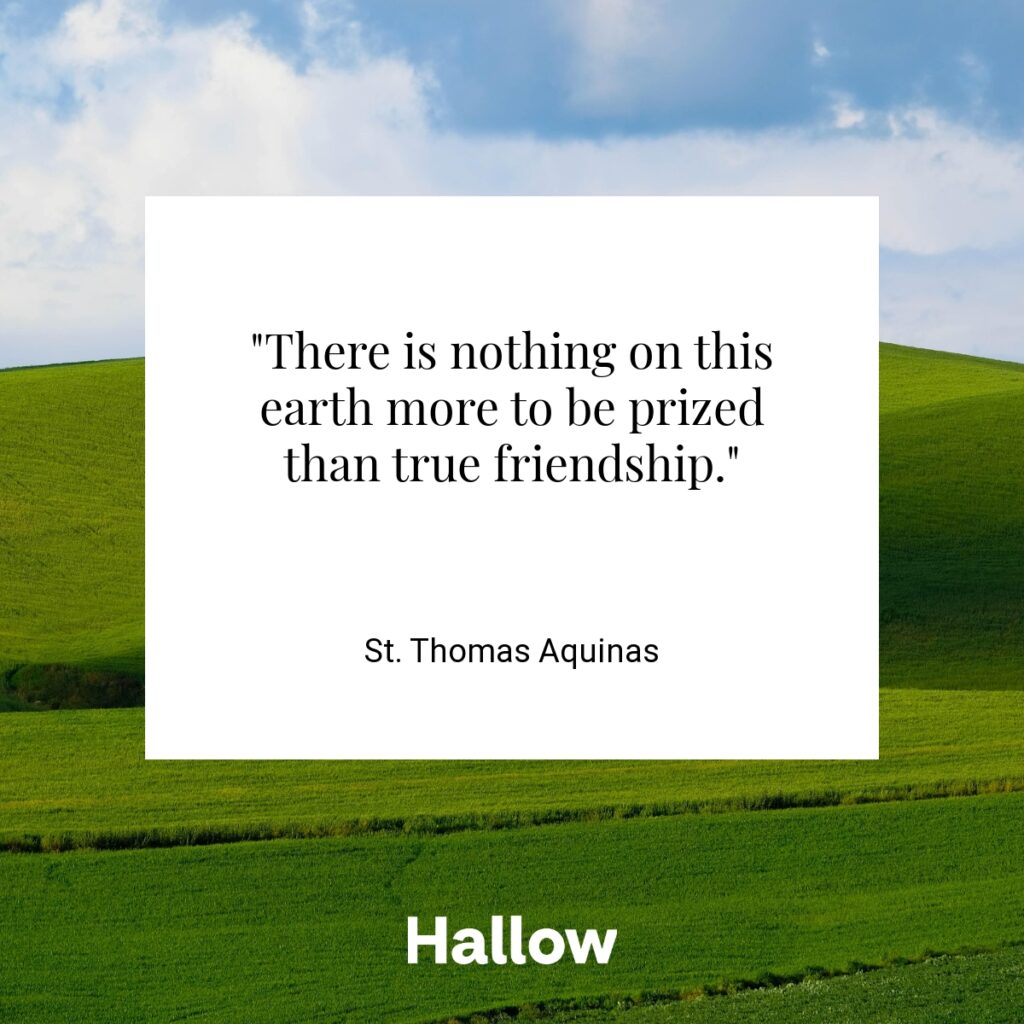 "There is nothing on this earth more to be prized than true friendship." - St. Thomas Aquinas