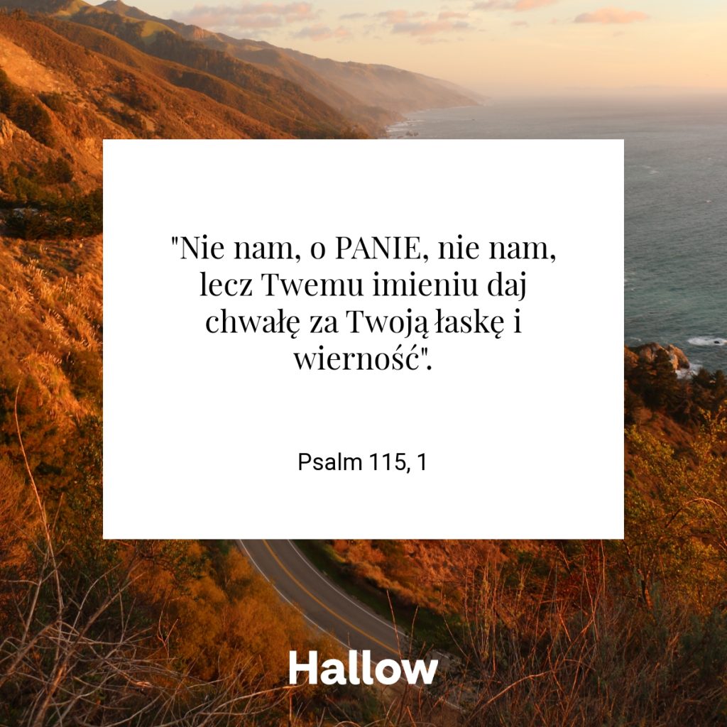 "Nie nam, o PANIE, nie nam, lecz Twemu imieniu daj chwałę za Twoją łaskę i wierność". - Psalm 115, 1