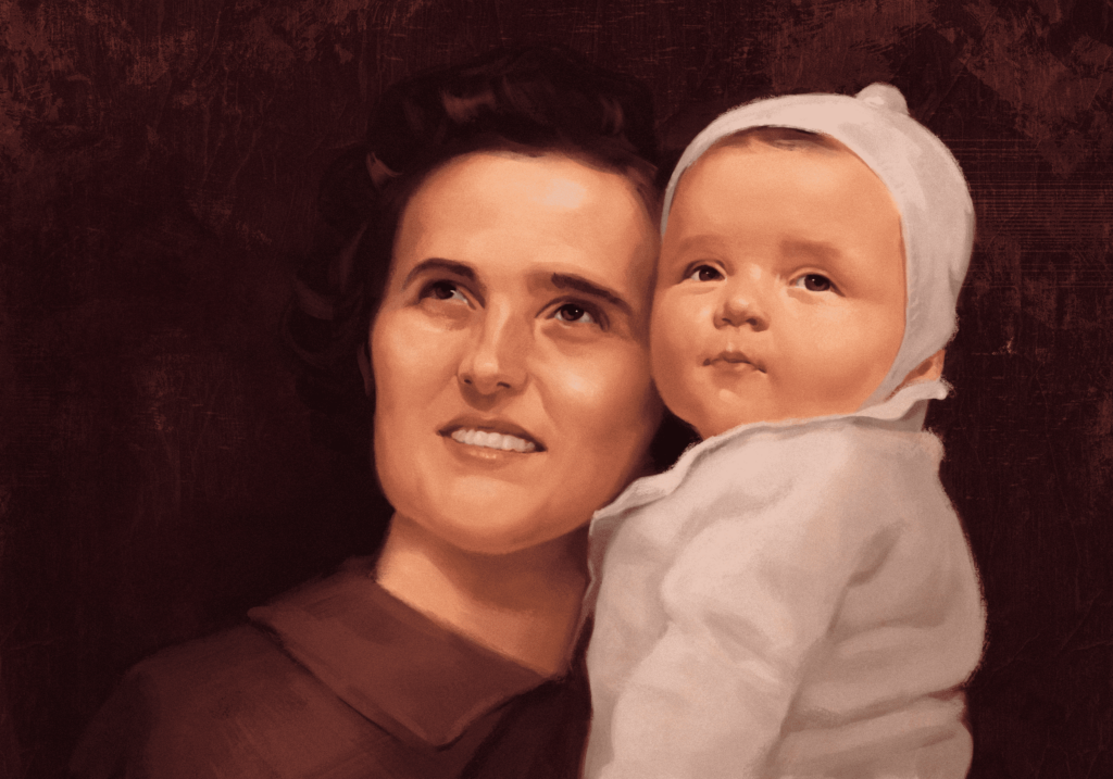 St. Gianna Beretta Nolla holding a small child