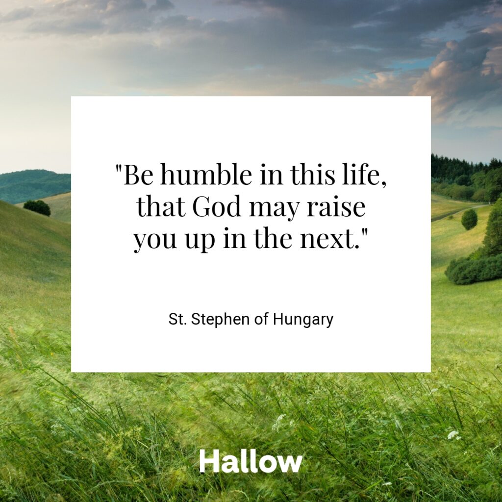 "Be humble in this life, that God may raise you up in the next." - St. Stephen of Hungary