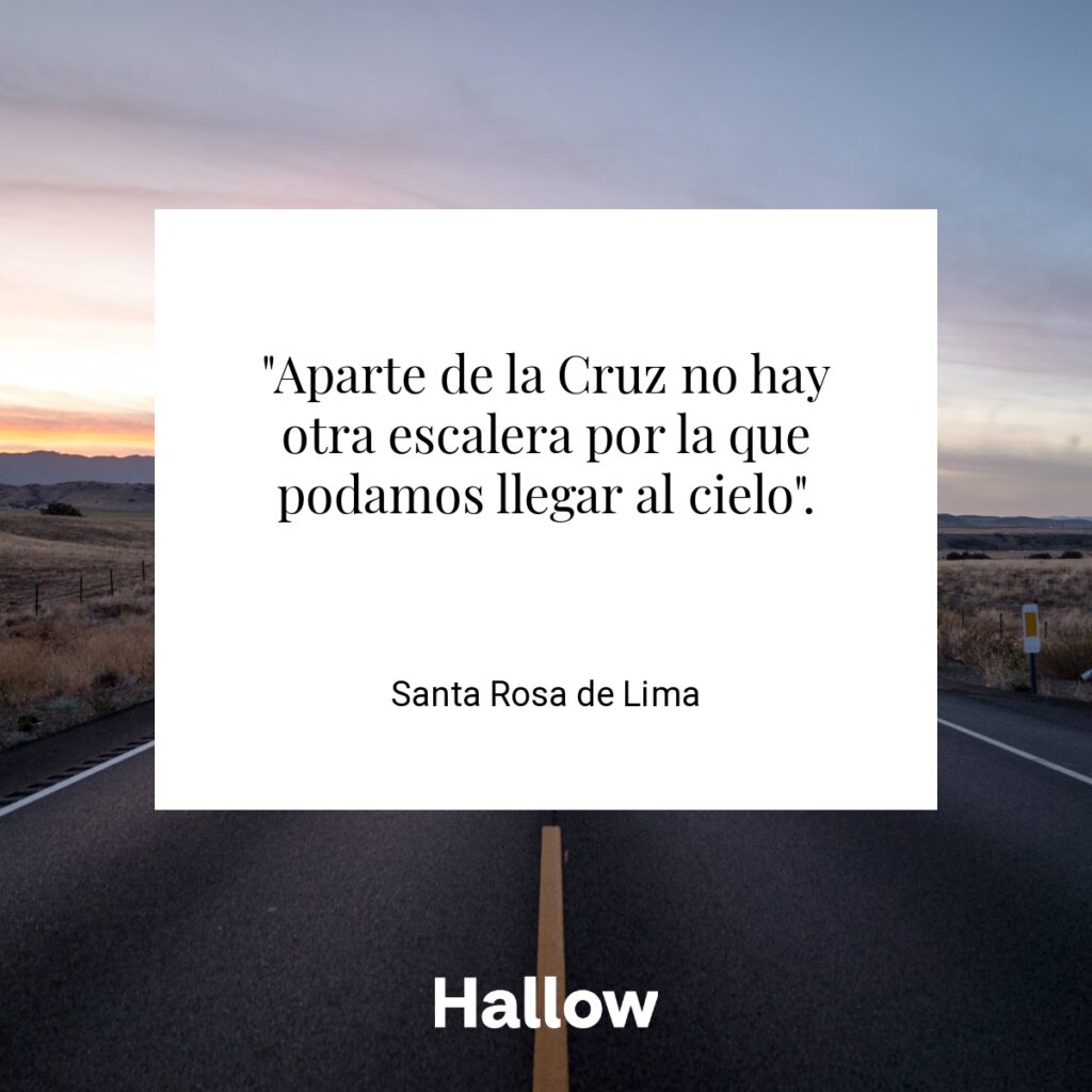 "Aparte de la Cruz no hay otra escalera por la que podamos llegar al cielo". - Santa Rosa de Lima