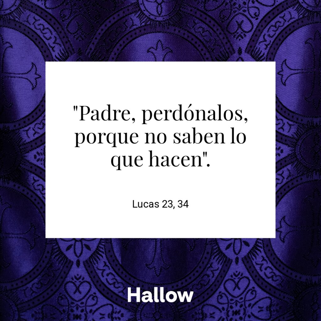"Padre, perdónalos, porque no saben lo que hacen". - Lucas 23, 34