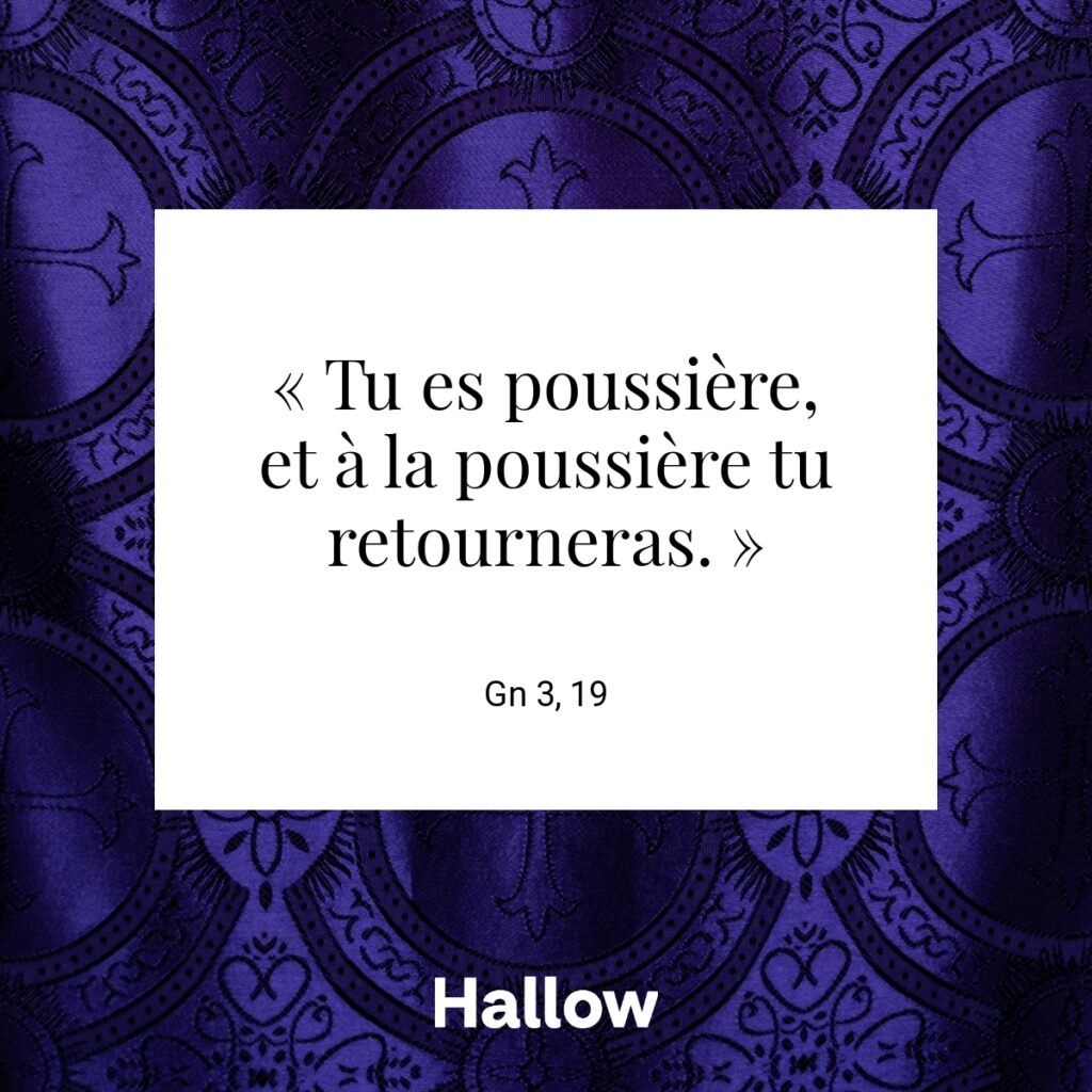« Tu es poussière, et à la poussière tu retourneras. » - Gn 3, 19
