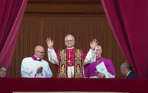 Pope Leo XIV addresses the crowd at the Vatican for the first time