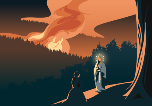 Our Lady of Champion--an artistic rendition created by Hallow