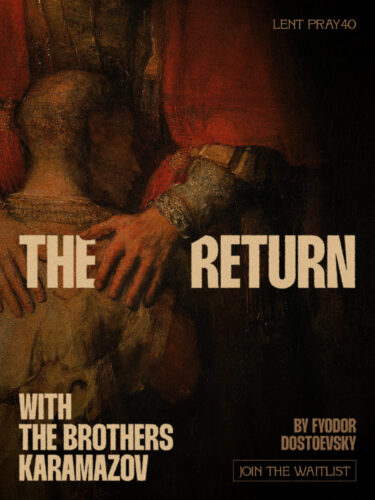 An illustration of the cover of the book The Brothers Karamazov with "The Return" across