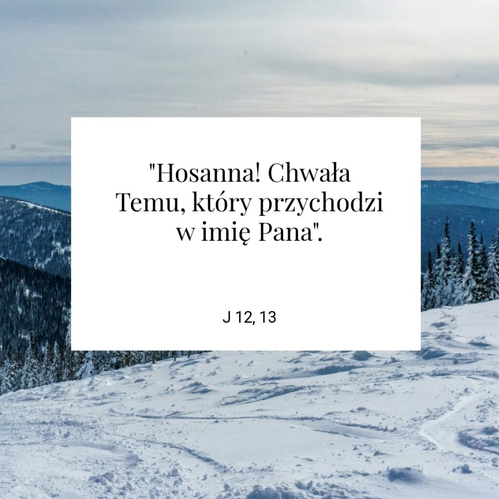 "Hosanna! Chwała Temu, który przychodzi w imię Pana". - J 12, 13